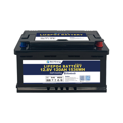 Διάρκεια κύκλου ζωής LiFePO4 Lithium Bluetooth μπαταρία SAE Τερματικό τύπου ευρύ εύρος θερμοκρασίας