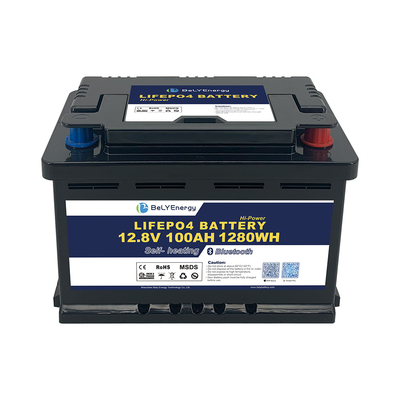 RV LiFePO4 μπαταρία αποθήκευσης ενέργειας 12V 100AH με BT και αυτοθερμότητα