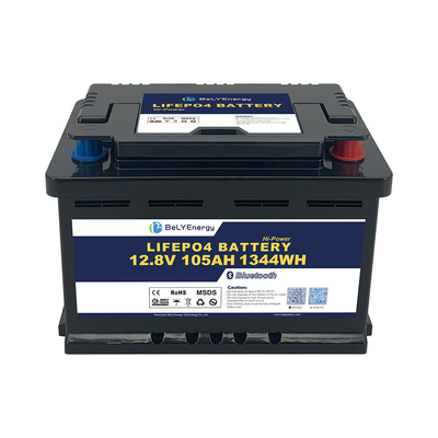 H6 DIN περίπτωση μπαταρία λιθίου με BT 12V 105AH Για RV Caravan Energy Storage