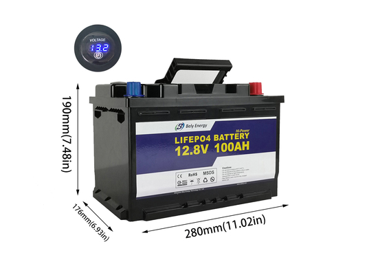 Μπαταρία λίθιου εγχώριων 100Ah 12V LiFePo4 μπαταριών για την αποθήκευση ηλιακής ενέργειας
