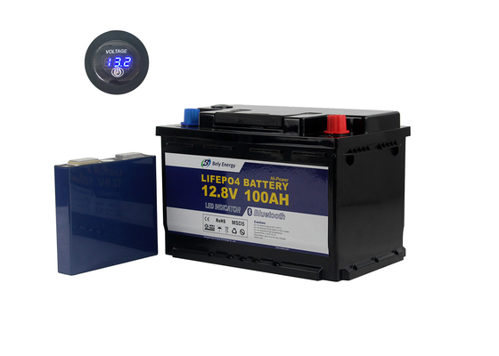 Θαλάσσιο πακέτο μπαταριών μπαταριών 100Ah 12V Lifepo4 λίθιου φωτεινών σηματοδοτών με την επίδειξη