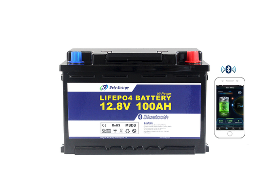 Βαθιά ιονική Lifepo4 Bluetooth κύκλων μπαταρία 12v 100ah λίθιου