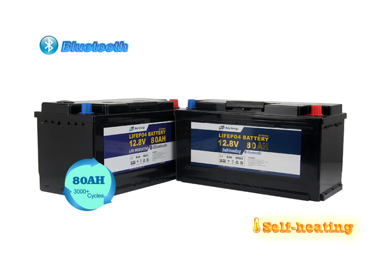 12V 80Ah BT4.0 που θερμαίνει το θαλάσσιο λίθιο φωσφορικού άλατος σιδήρου αυτοκινήτων στρατοπέδευσης μπαταριών λίθιου